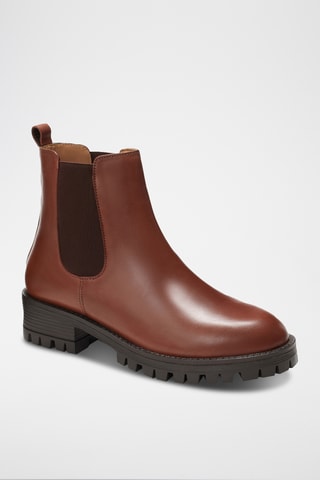 Bottines Chelsea en cuir Estelle - Leonarr x Swan - Marron