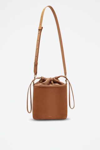 Sac seau en cuir Gwen  - Marron