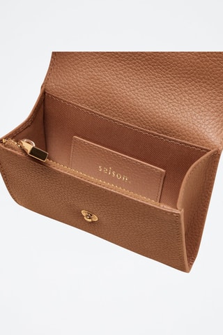 Porte-monnaie en cuir Mona  - Marron