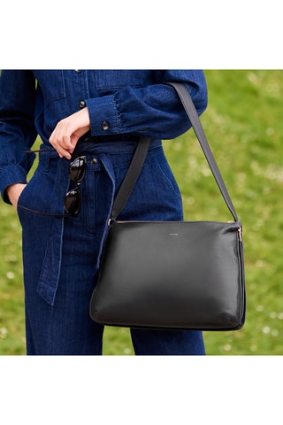 Sac porté épaule en cuir Maud - Noir