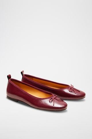 Ballerines en cuir verni Camille - Bordeaux
