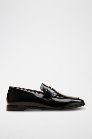 Mocassins à talons vernis en cuir Guillemette - Noir