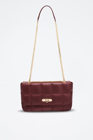 Sac bandoulière en cuir de mouton Frida - Bordeaux