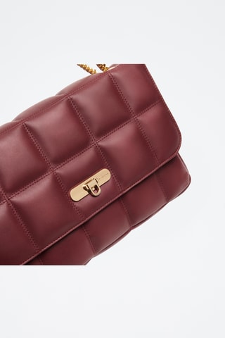 Sac bandoulière en cuir de mouton Frida - Bordeaux