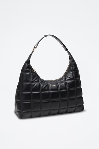 Sac porté épaule en cuir de mouton Zazie - Noir