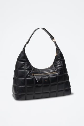 Sac porté épaule en cuir de mouton Zazie - Noir
