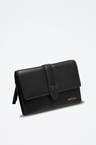 Portefeuille en cuir de chèvre Olga - Noir