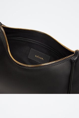 Sac porté épaule en cuir Ingrid - Noir
