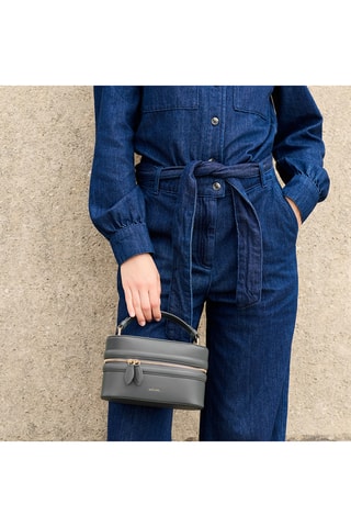 Sac à main en cuir de mouton Maëlle - Gris