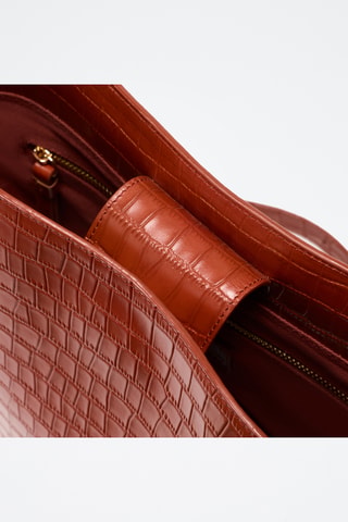 Sac seau en cuir Luz - Orange