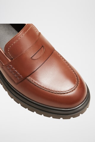Mocassins plateformes en cuir Céline - Marron