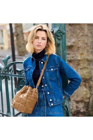 Sac seau en nubuck  Ninon - Camel