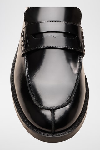 Mocassins à talons vernis en cuir Gita - Noir
