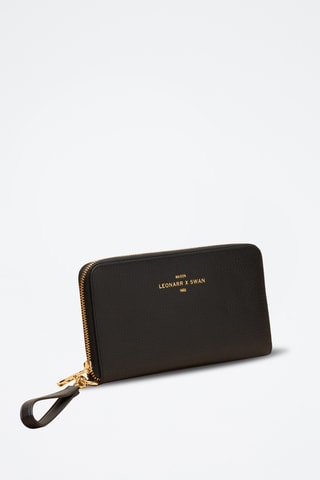 Compagnon en cuir Christine - Noir