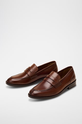 Mocassins à talons vernis en cuir Gita - Marron