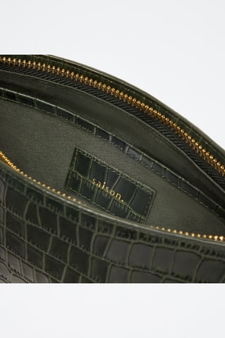 Sac bandoulière en cuir Emma - Vert foncé