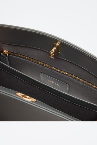 Sac bandoulière en cuir de veau Suzon - Gris
