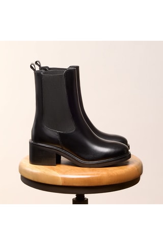 Bottines Chelsea en cuir Coline - Noir