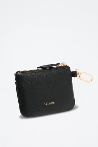Porte-monnaie en cuir Miki - Noir