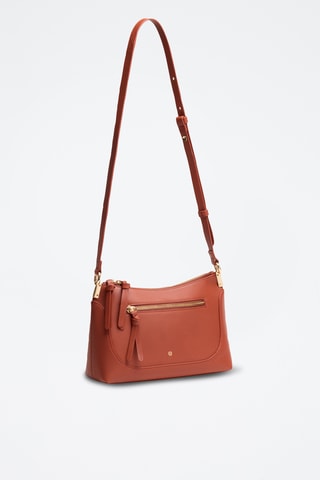 Sac bandoulière en cuir de veau Denise - Orange