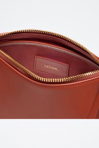 Sac bandoulière en cuir de veau Denise - Orange