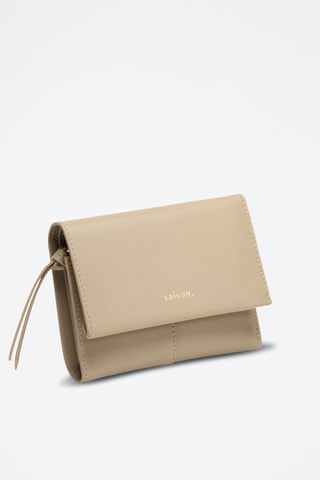 Portefeuille en cuir Emilie - Beige