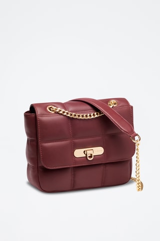 Sac porté épaule en cuir de mouton Léonie - Bordeaux