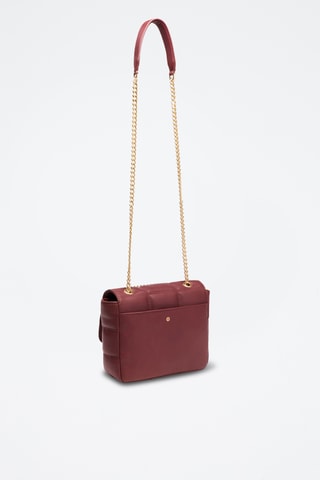 Sac porté épaule en cuir de mouton Léonie - Bordeaux