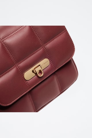 Sac porté épaule en cuir de mouton Léonie - Bordeaux