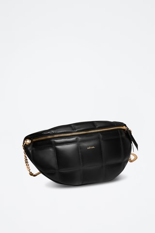 Sac bandoulière en cuir de mouton Mado - Noir