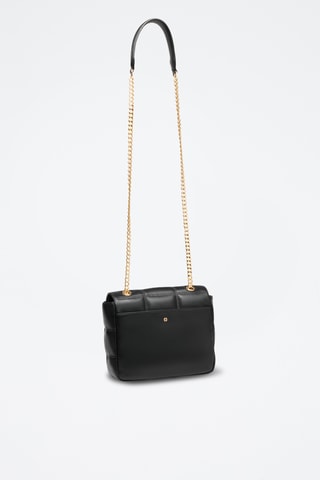 Sac porté épaule en cuir de mouton Léonie - Noir