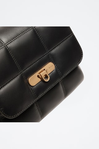Sac porté épaule en cuir de mouton Léonie - Noir