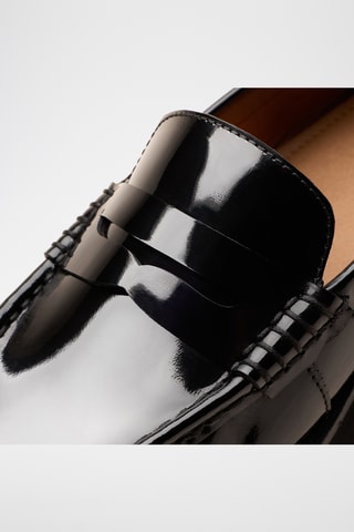 Mocassins plateformes en cuir verni Galatée - Noir