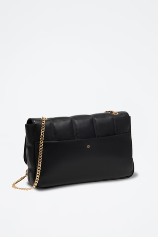 Sac porté épaule en cuir de mouton Frida - Noir
