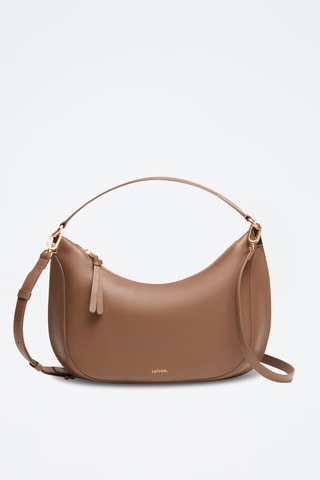 Sac porté épaule en cuir Ingrid - Taupe