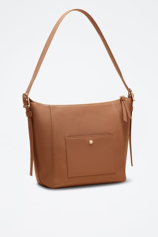 Sac porté épaule en cuir Alma - Marron