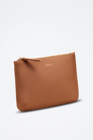 Pochette en cuir Bianca - Marron