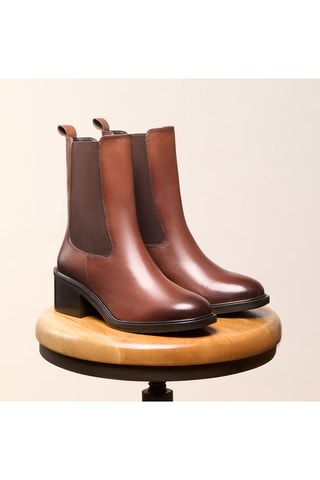 Bottines Chelsea en cuir Coline - Marron