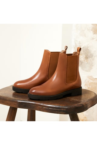 Bottines Chelsea en cuir Isaure - Camel