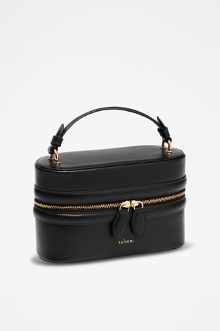 Sac à main en cuir de veau Maëlle - Noir