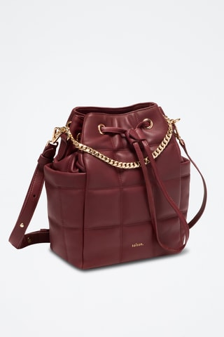 Sac seau en cuir de mouton Ninon - Bordeaux