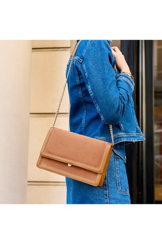 Sac bandoulière en cuir Hélène - Marron