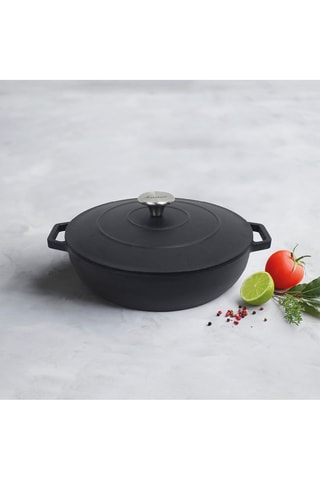 Sauteuse en fonte d'acier avec couvercle - 25 cm - 2,7 l