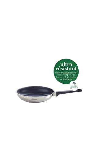 3 poêles antiadhésives en acier inoxydable - 20, 24 et 28 cm