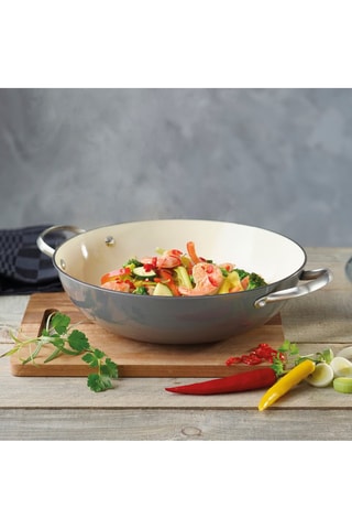 Wok en fonte émaillée - 30 cm