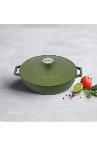 Sauteuse en fonte d'acier avec couvercle - 25 cm - 2,7 l