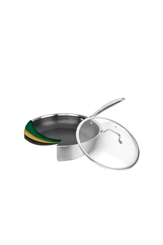 Wok en acier inoxydable - 30 cm