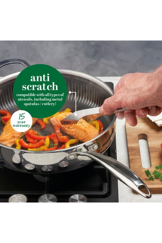 Wok en acier inoxydable - 30 cm
