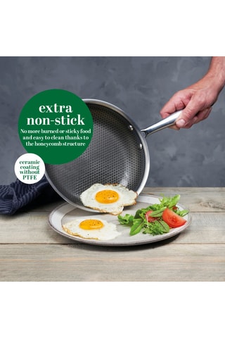 Wok en acier inoxydable - 30 cm