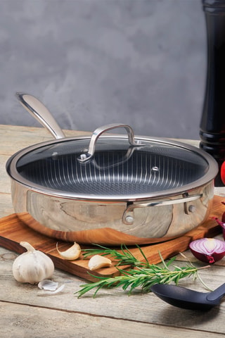 Sauteuse en acier inoxydable revêtement céramique - 24 cm